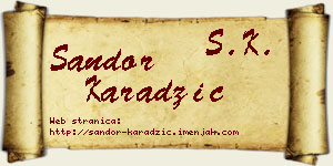 Šandor Karadžić vizit kartica